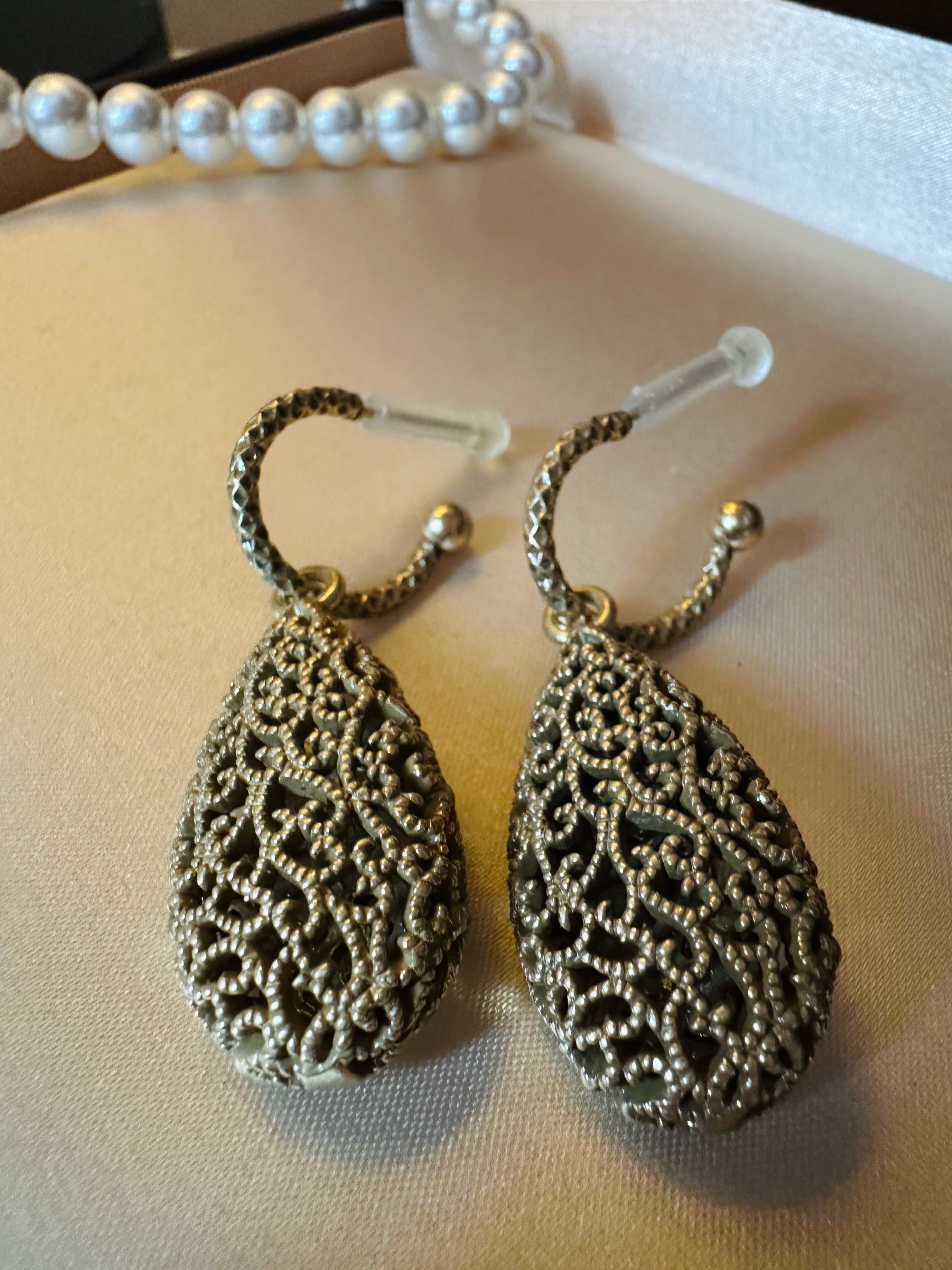Copper-cast earrings