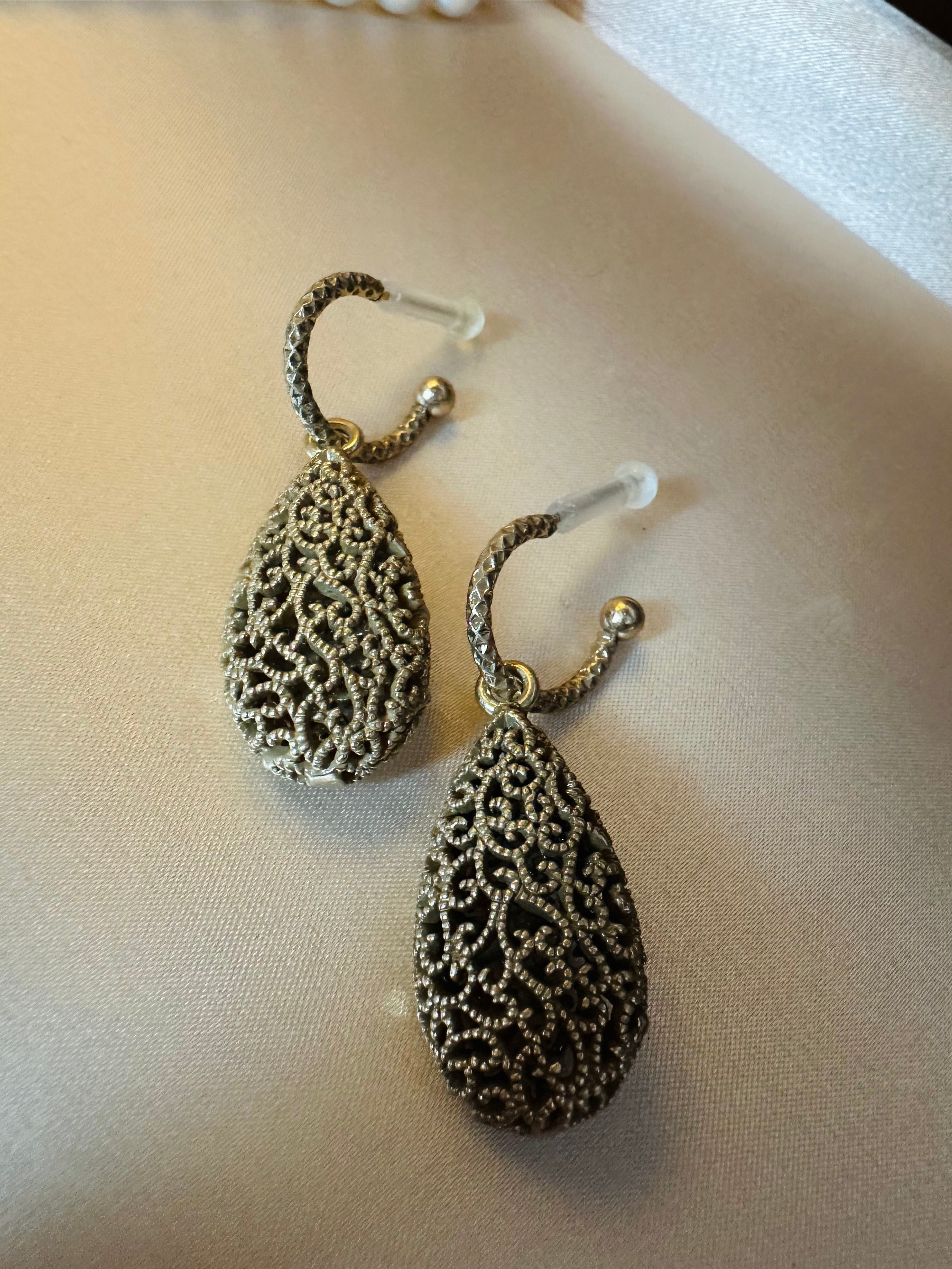 Copper-cast earrings